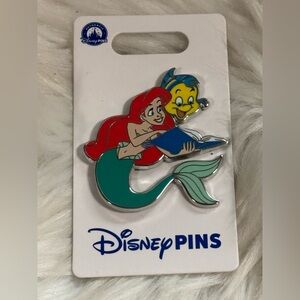 2024 Disney Parks Princes Ariel The Little Mermaid Flounder Book OE Pin